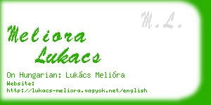 meliora lukacs business card
